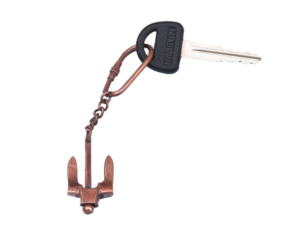 Wholesale Model Ships Antique Copper Navy Stockless Anchor Key Chain 5" K-230-AC