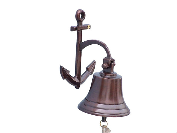 Wholesale Model Ships Antique Copper Hanging Anchor Bell 8" BL-2018-1-AC