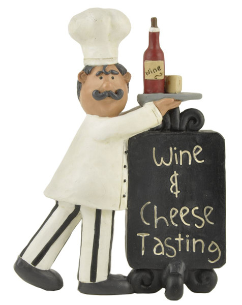1388-88160 Wine & Cheese Tasting Plaque With Chef - Pack of 6
