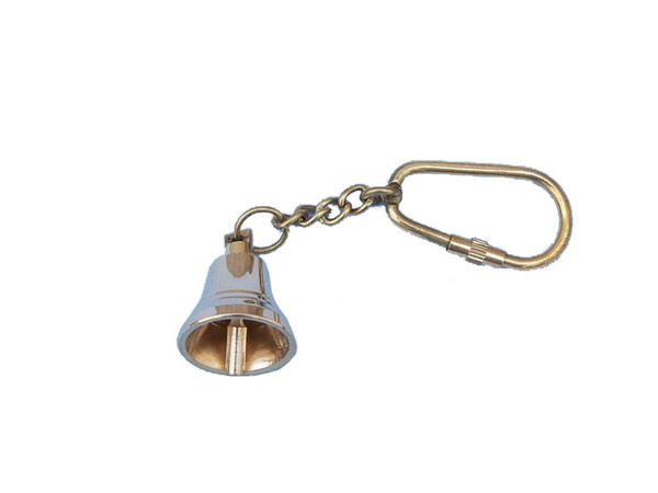 Wholesale Model Ships Solid Brass Bell Key Chain 4" K-228