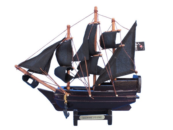 Wholesale Model Ships Wooden Blackbeard'S Queen Anne'S Revenge Model Pirate Ship 7" QA 7