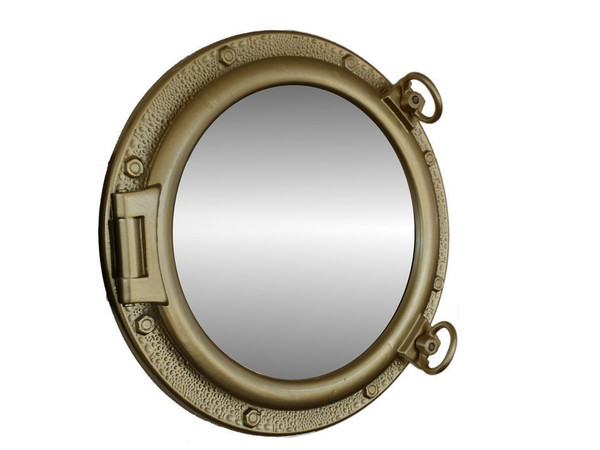 Wholesale Model Ships Gold Finish Porthole Mirror 20" NT-HX059 - M