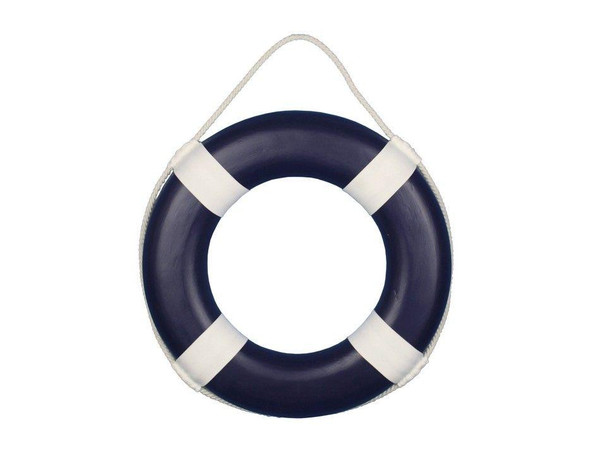 Wholesale Model Ships Dark Blue Painted Decorative Lifering With White Bands 15" Lifering-15inch-316