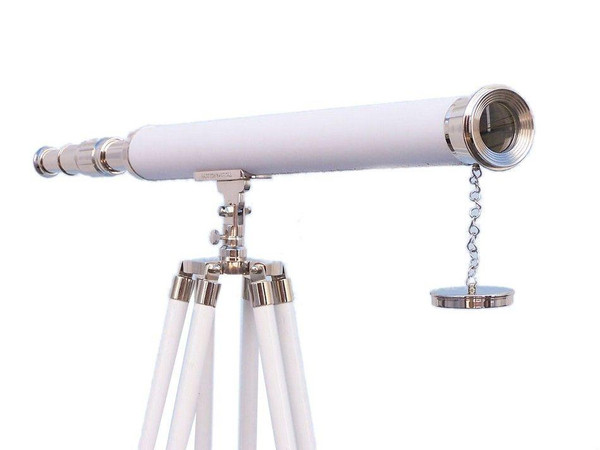 Wholesale Model Ships Hampton Collection Chrome With Leather Harbor Master Telescope 60" ST-0123-CH-WL