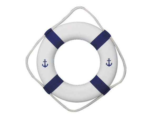 Wholesale Model Ships Classic White Decorative Anchor Lifering With Blue Bands 15" New-Blue-Lifering-15-Anchor