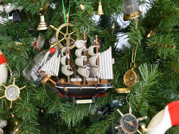 Wholesale Model Ships Wooden Cutty Sark Model Ship Christmas Tree Ornament Cutty Sark-7-XMASS