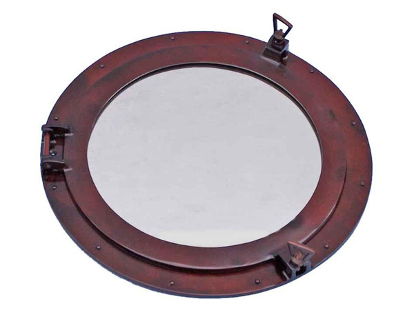 Wholesale Model Ships Antique Copper Decorative Ship Porthole Mirror 24" MC-1967-24-AC