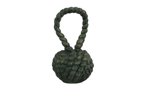 Wholesale Model Ships Antique Seaworn Bronze Cast Iron Sailors Knot Door Stopper 10" K-49007-bronze