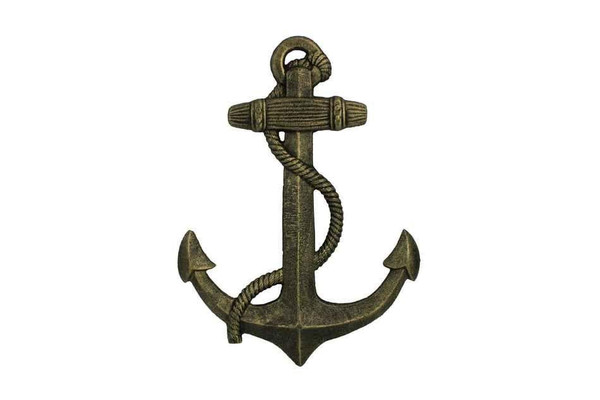 Wholesale Model Ships Antique Gold Cast Iron Anchor 17" K-0137-gold