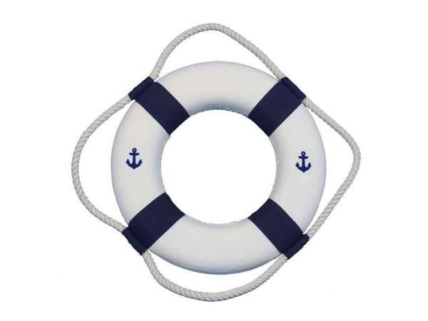 Wholesale Model Ships Classic White Decorative Anchor Lifering With Blue Bands 10" 10 Blue New Anchor Lifering
