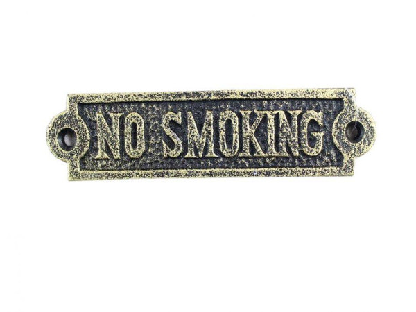 Wholesale Model Ships Antique Gold Cast Iron No Smoking Sign 6" K-5601-gold