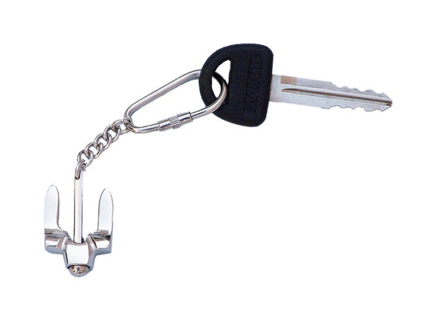 Wholesale Model Ships Chrome Navy Stockless Anchor Key Chain 5" K-230-CH
