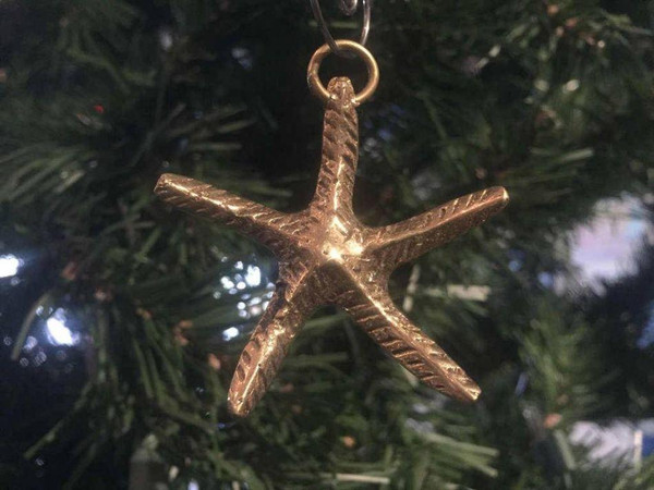 Wholesale Model Ships Solid Brass Starfish Christmas Ornament 4" K-starfish-x