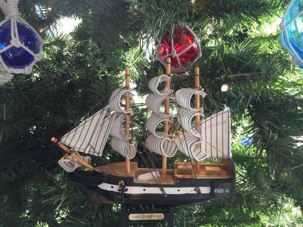 Wholesale Model Ships Wooden Hms Surprise Master And Commander Model Ship Christmas Tree Ornament Surprise-7-XMASS