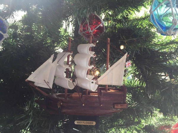 Wholesale Model Ships Wooden Mayflower Model Ship Christmas Tree Ornament Mayflower-7-XMASS