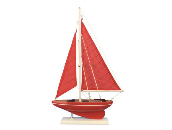Wholesale Model Ships Wooden Red Sea Model Sailboat 17" sailboat17-108