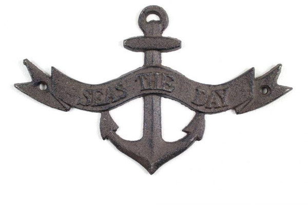Wholesale Model Ships Cast Iron Seas The Day Anchor Sign 8" K-9316-cast-iron