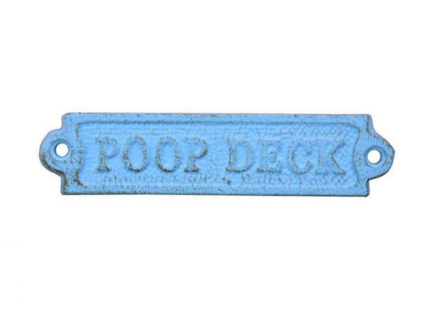 Wholesale Model Ships Rustic Light Blue Cast Iron Poop Deck Sign 6" k-0164-solid-light-blue