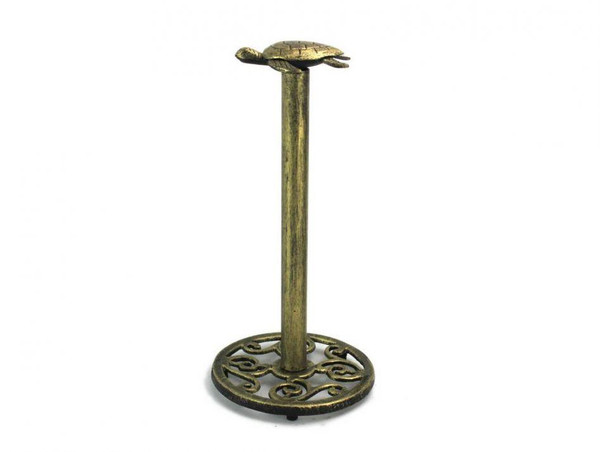 Wholesale Model Ships Antique Gold Cast Iron Sea Turtle Extra Toilet Paper Stand 13" K-9203-gold-Toilet