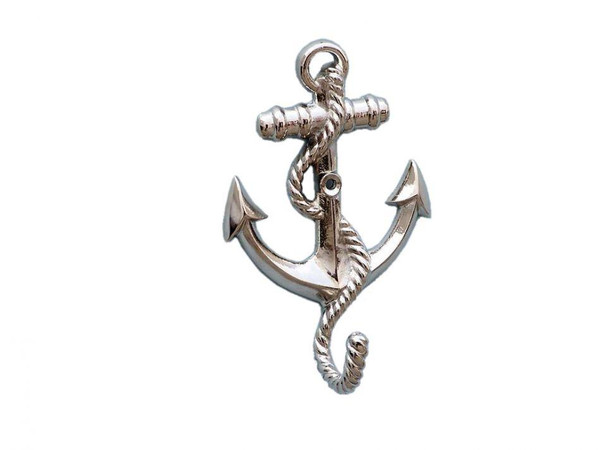 Wholesale Model Ships Chrome Anchor With Rope Hook 5" WH-0111-CH