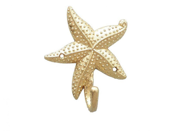Wholesale Model Ships Gold Finish Starfish Hook 5" WH-0119-BR