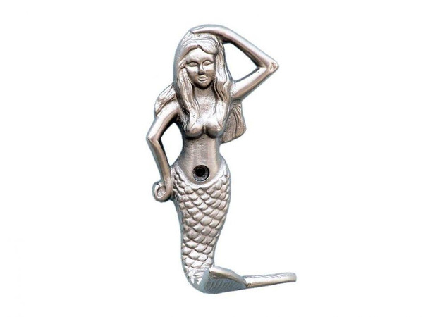 Wholesale Model Ships Silver Finish Mermaid Hook 6" WH-0120-BN