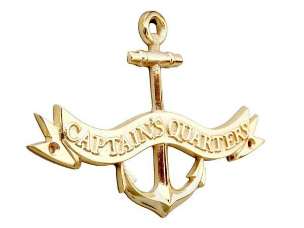 Wholesale Model Ships Brass Captains Quarters Anchor With Ribbon Sign 8" MC-2261-BR