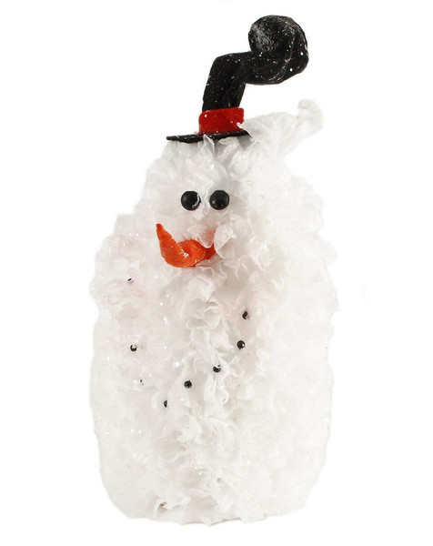 148-71059 White Snowman Head With Black Hat - Pack of 3