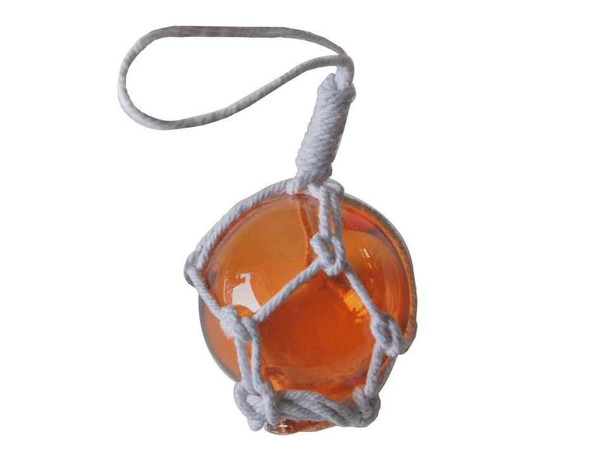Wholesale Model Ships Orange Japanese Glass Ball With White Netting Christmas Ornament 2" 2-Orange-Glass-New-X