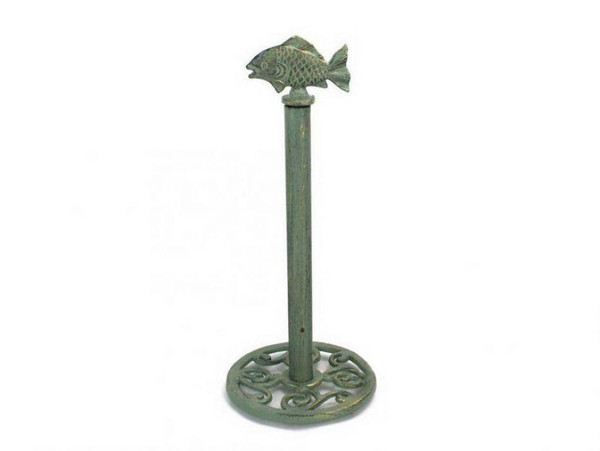 Wholesale Model Ships Antique Bronze Cast Iron Fish Extra Toilet Paper Stand 15" K-9204-Bronze-Toilet