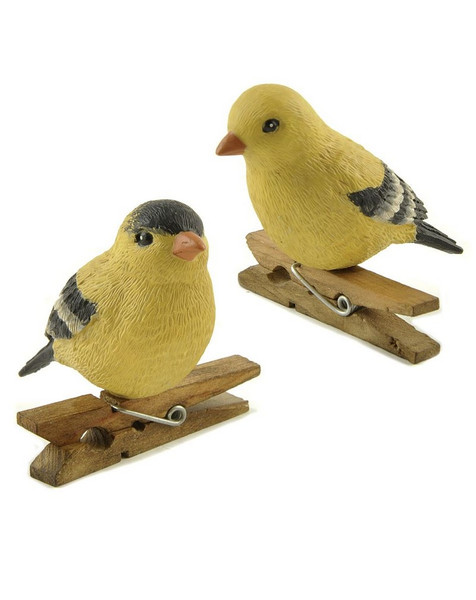 1488-55072 Blossom Bucket Set of 2 Gold Finches Clips - Pack of 6