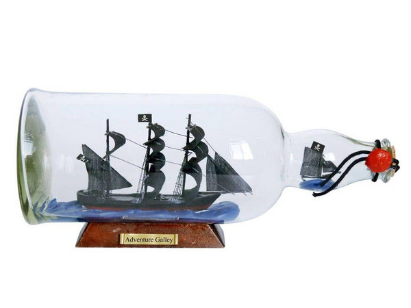 Wholesale Model Ships Captain Kidd'S Adventure Galley Model Ship In A Glass Bottle 11" Adventure-Galley-Bottle-11