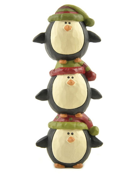 148-88773 Stacked Penguins With Stocking Caps - Pack of 6