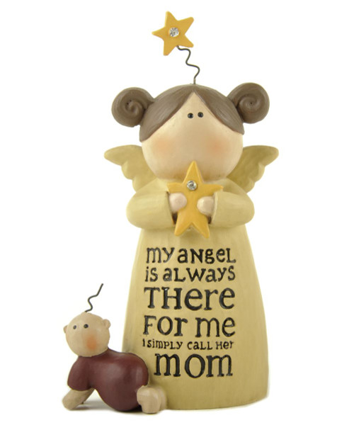 1488-88466 Mom Angel With Jeweled Star / Baby - Pack of 5