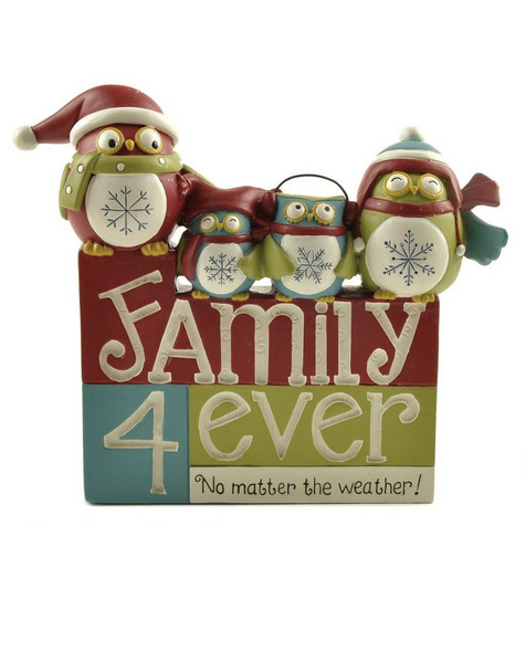 148-88932 Family 4 Ever Blocks With Four Owls - Pack of 3