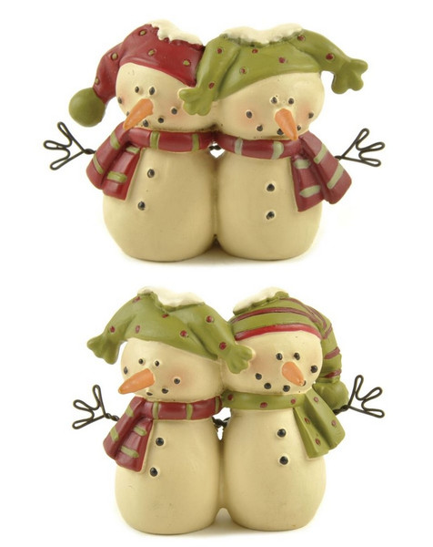 148-88987 Blossom Bucket Set of 2 Snowman Couples - Pack of 4