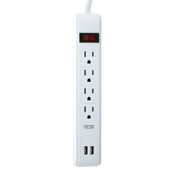 Petra 4-Outlet Surge Protection Power Strip With 2 Usb Ports PMTSPSS421