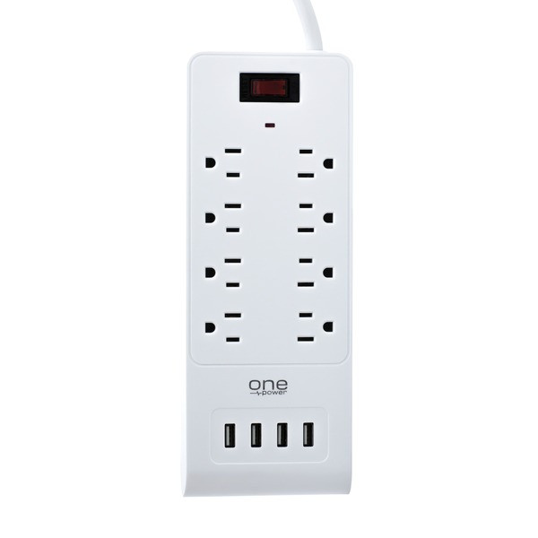 Petra 8-Outlet Surge Protection Power Strip With 4 Usb Ports PMTSPSS841