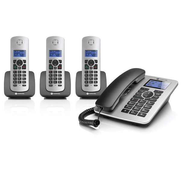 Petra Corded And Cordless Phone With Caller Id, Answering System, And 3 Cordless Handsets TFDC4203