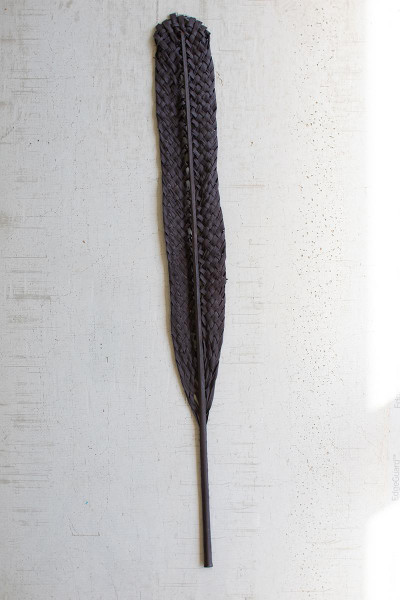 Kalalou NSBE1008 Woven Kejur Leaf- Black (Pack Of 12)