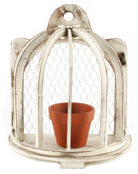 151-71717 Blossom Bucket Wall Mount Cage With Planter - Pack of 2