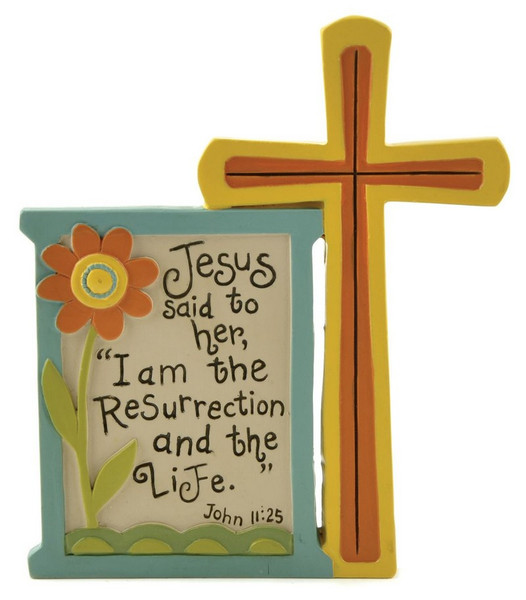 151-89244 Blossom Bucket Jesus Said Plaque With Cross - Pack of 7