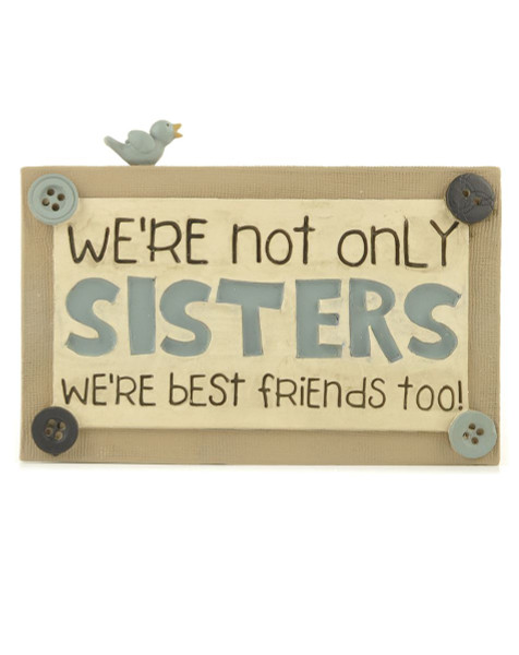 154-10239 Blossom Bucket Sisters Plaque With Bluebird - Pack of 6