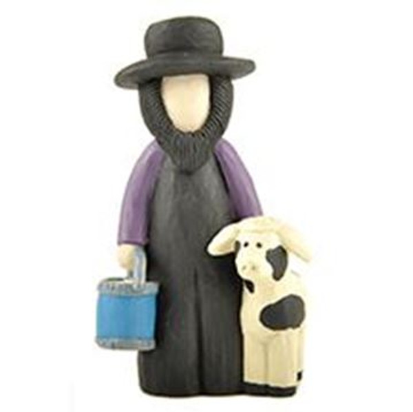 161-10918 Blossom Bucket Amish Man With Cow & Pail - Pack of 6