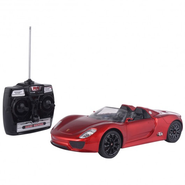 TY561379RE 1:14 Porsche 918 Licensed Electric Radio Remote Control Rc Car W/Lights-Red