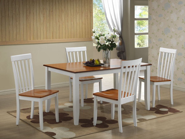 Boraam Bloomington Dining Table in White/Honey Oak 22030