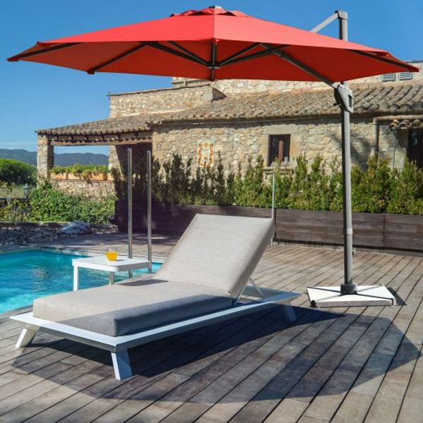 NP10190OR 11Ft Patio Offset Umbrella With 360° Rotation And Tilt System-Orange