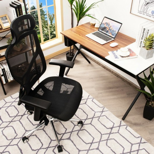 CB10201 High-Back Mesh Executive Chair With Sliding Seat And Adjustable Lumbar Support