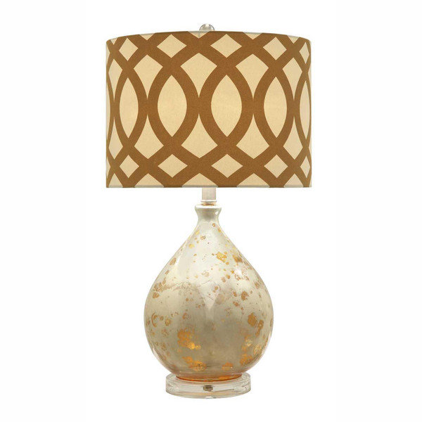 25"H Avenue Table Lamp With Orange Geometric Shade CVABS804 By Crestview