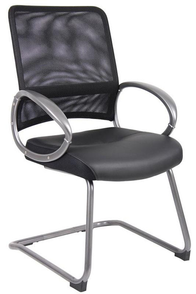 B6409 Boss Mesh Back With Pewter Finish Guest Chair